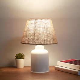 Opviq Lámpara de Mesa AYD-3161 Crema y Blanco